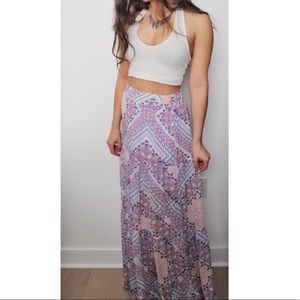 BRIGHT Express Geo Print Boho Maxi Skirt